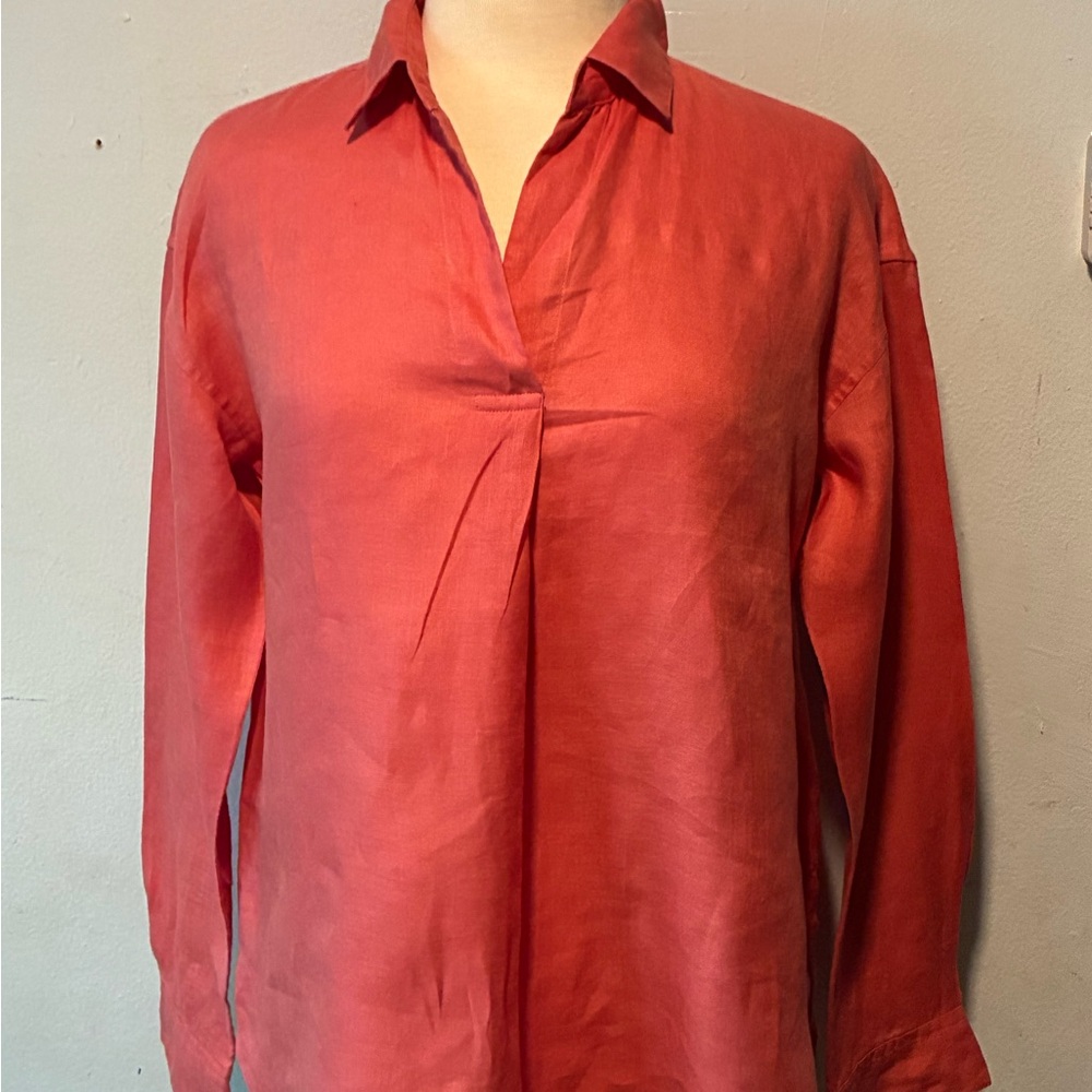 Uniqlo Coral Long Sleeve Blouse